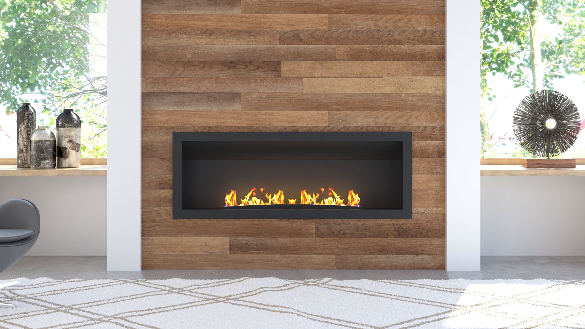 Signi Fires Built-in Single Sided Flueless Gas Fireplace