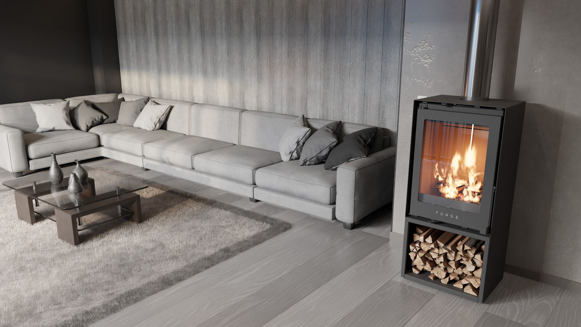 Forge f50 Freestanding Closed Combustion Fireplace