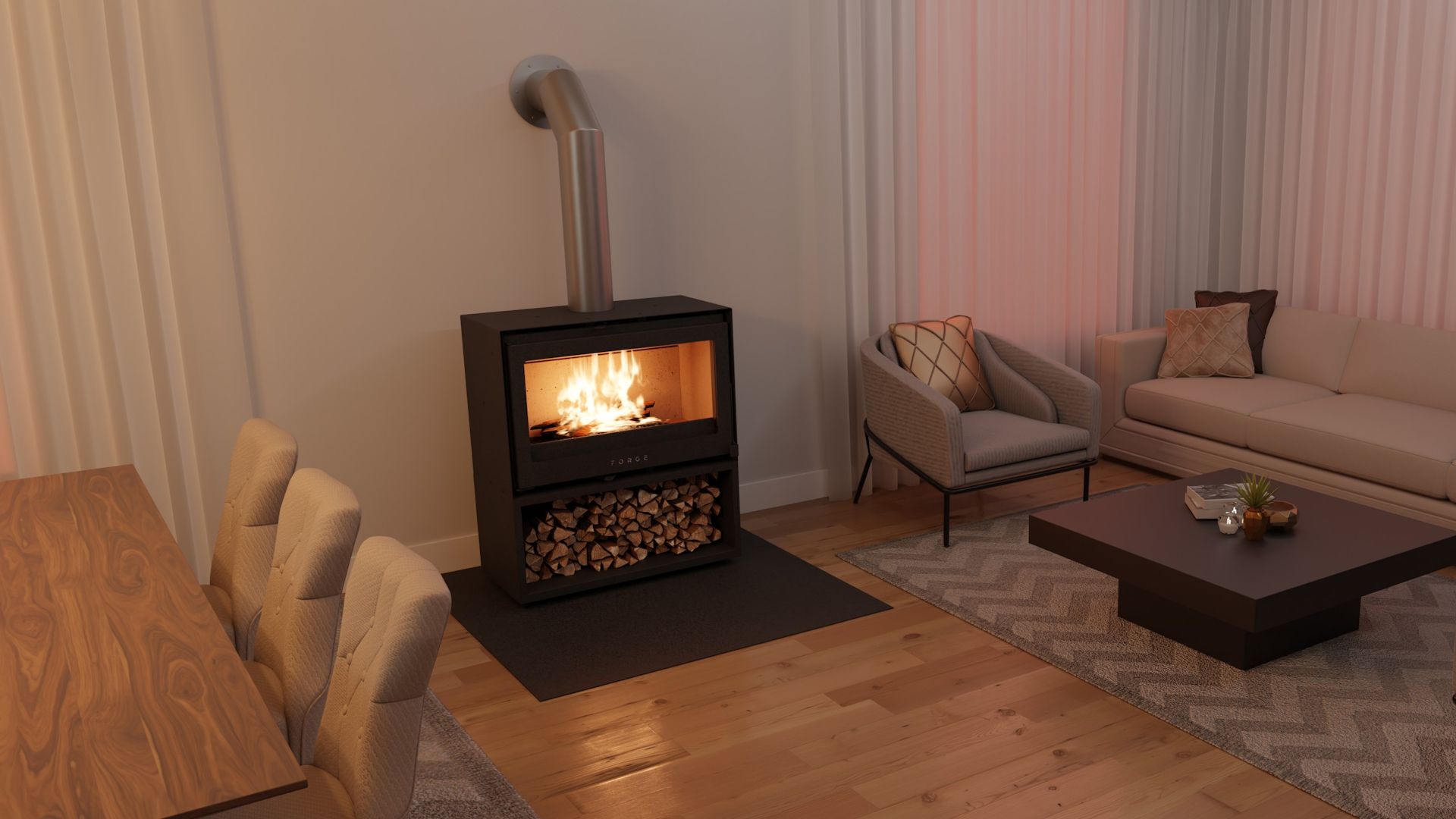 Forge f80 Freestanding Closed Combustion Fireplace