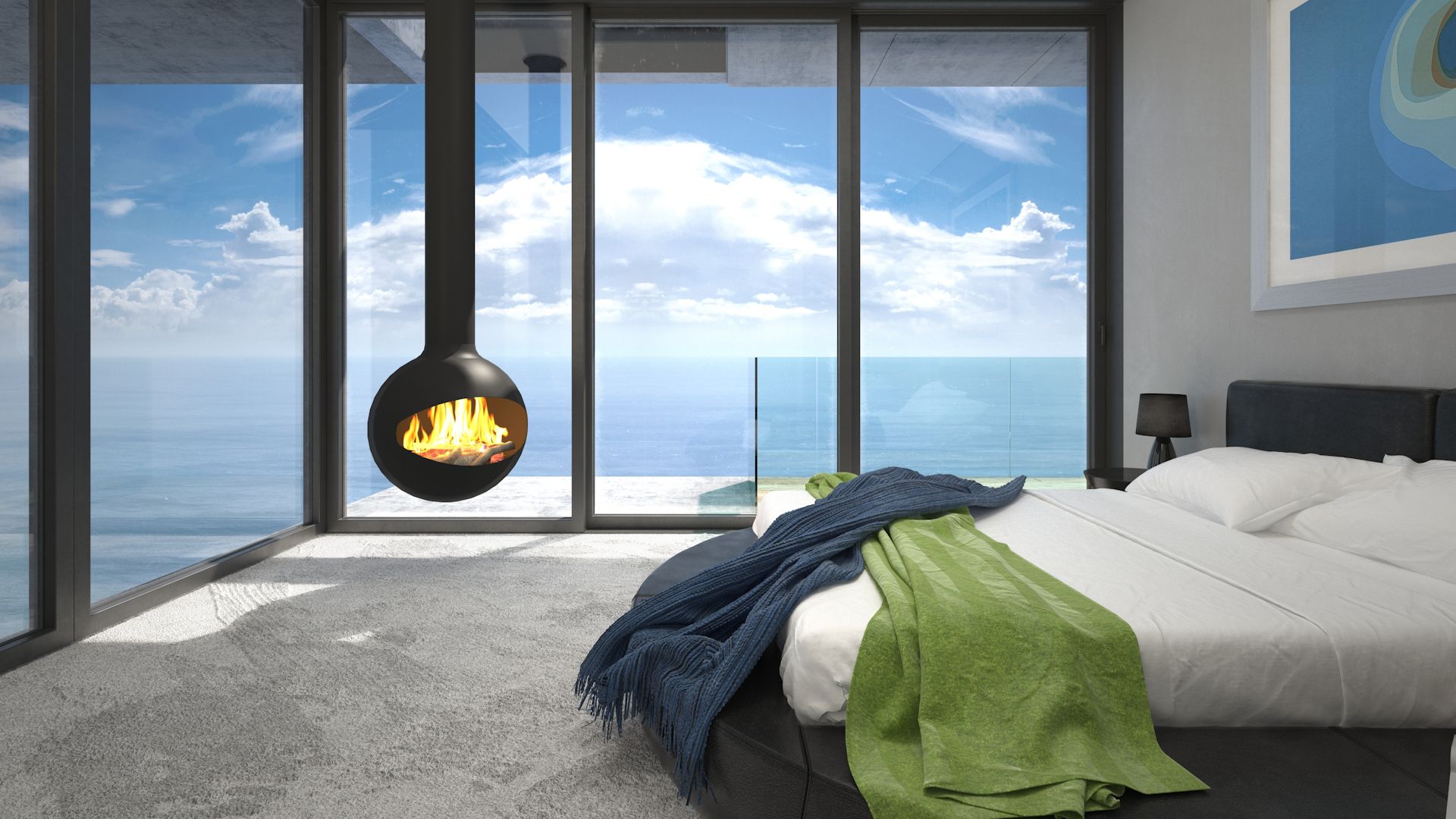 Signi Fires Halo Suspended Fireplace