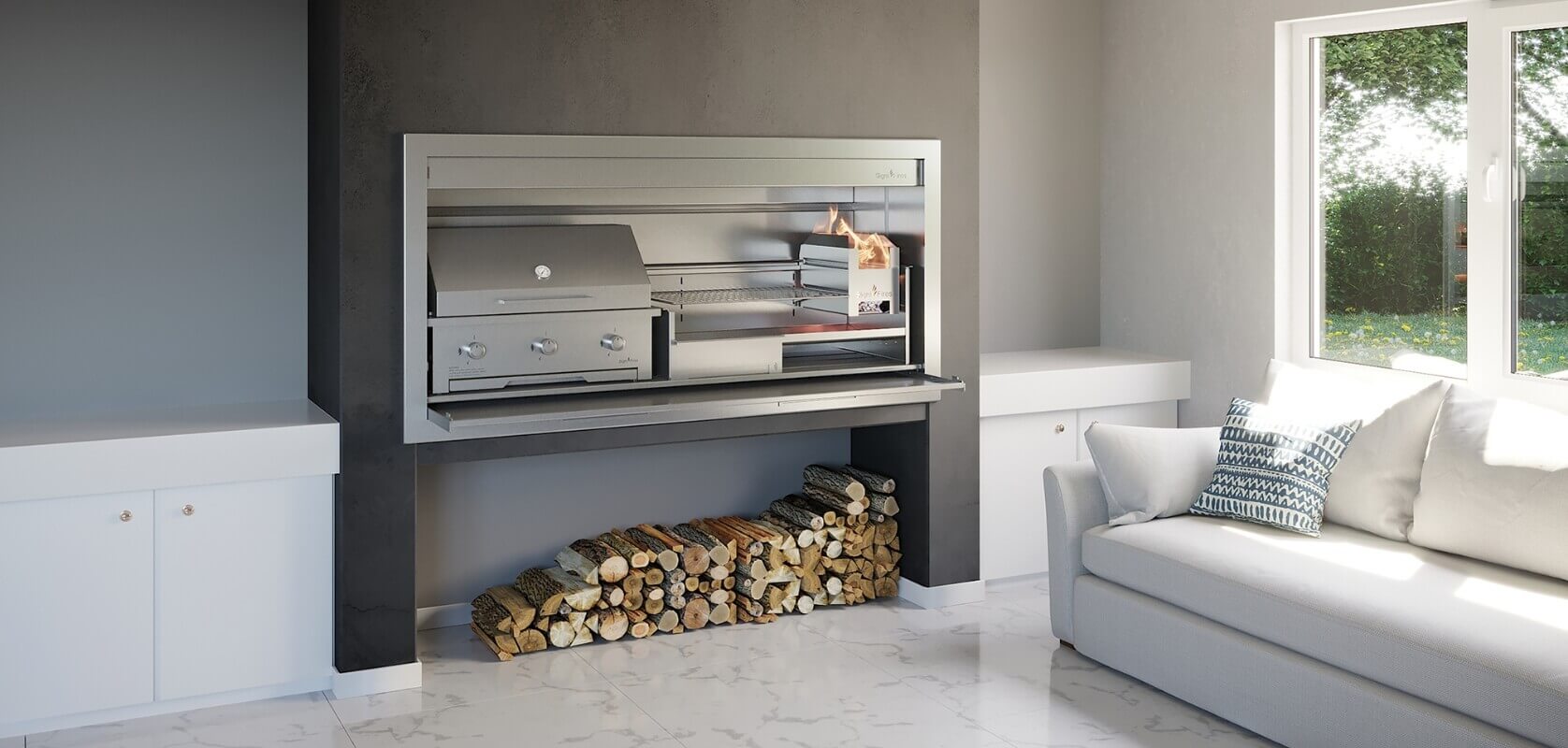 Signi Fires Stainless Steel Built-in Combo Braai