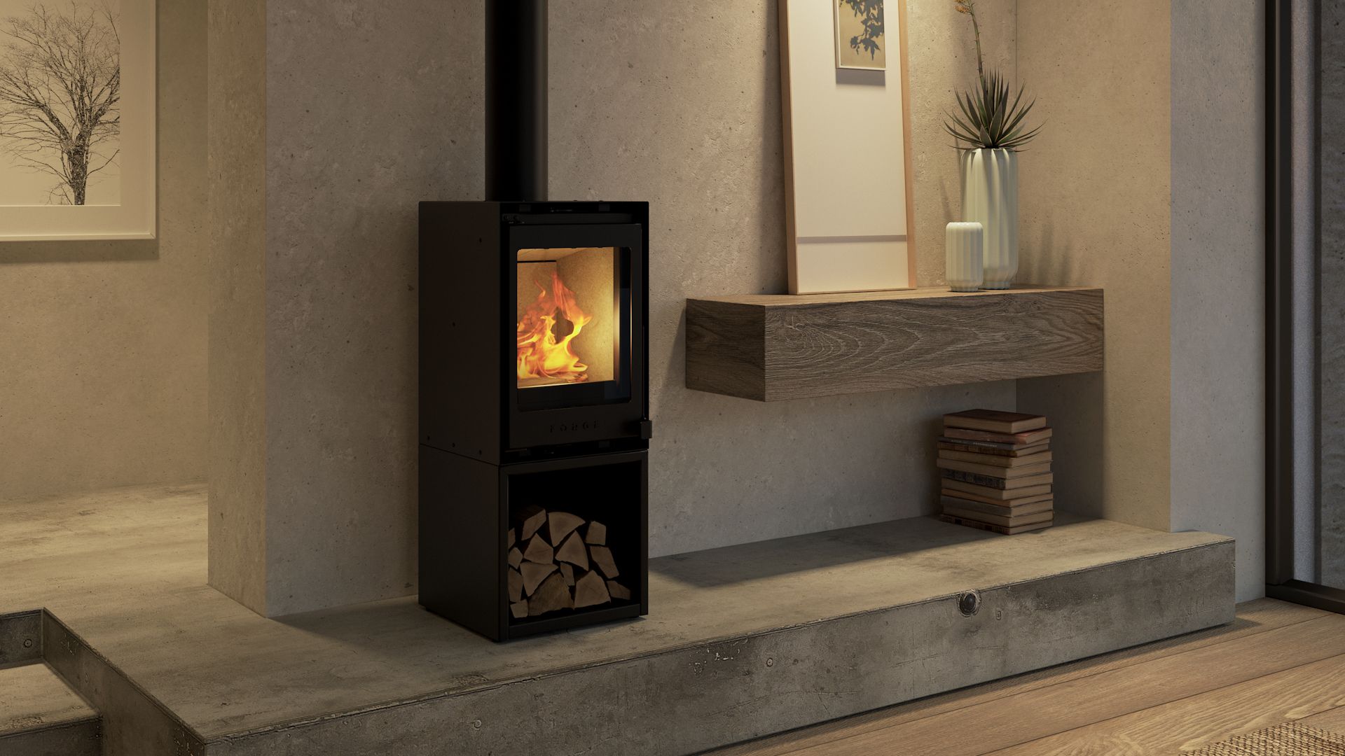 Forge f40 Freestanding Closed Combustion Fireplace
