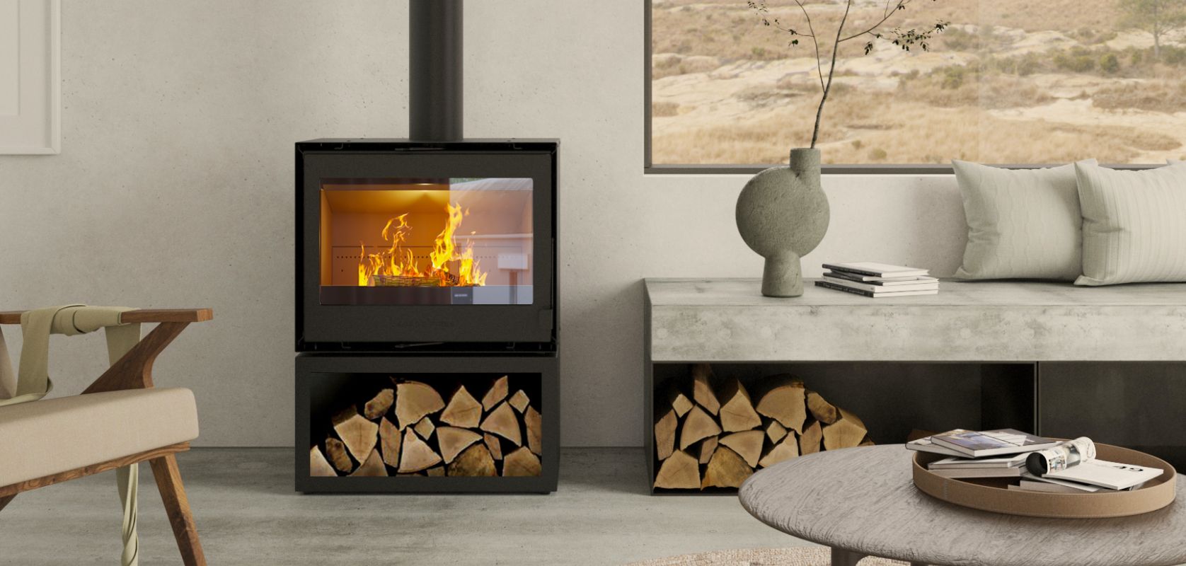 Forge f70 Freestanding Closed Combustion Fireplace