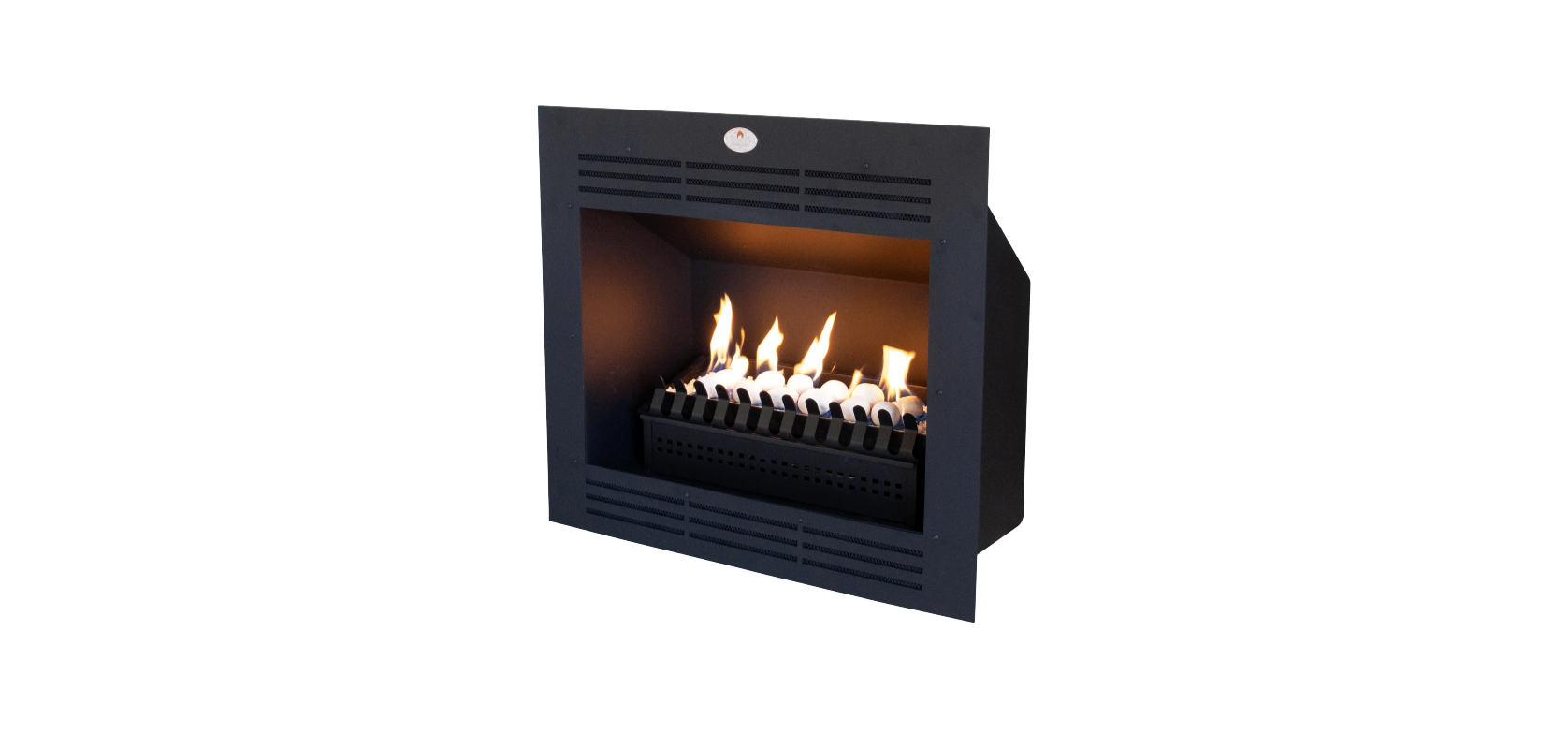 Home Fires Firebox Vent Free Gas Built-in Model 1090 Mild Steel Facade (Pebble Grate)