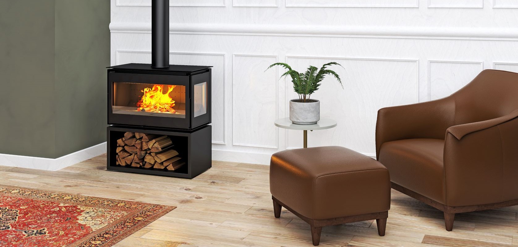Lacunza Adour 800 CLI/CLD Two Sided Freestanding Fireplace