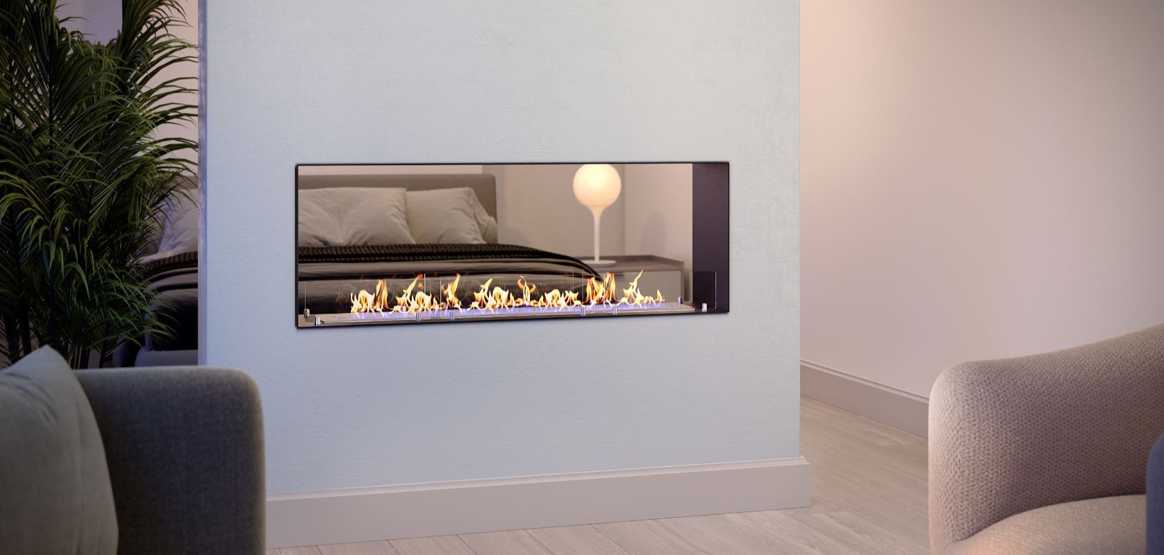 Lumin Built-in Double sided Fireplace