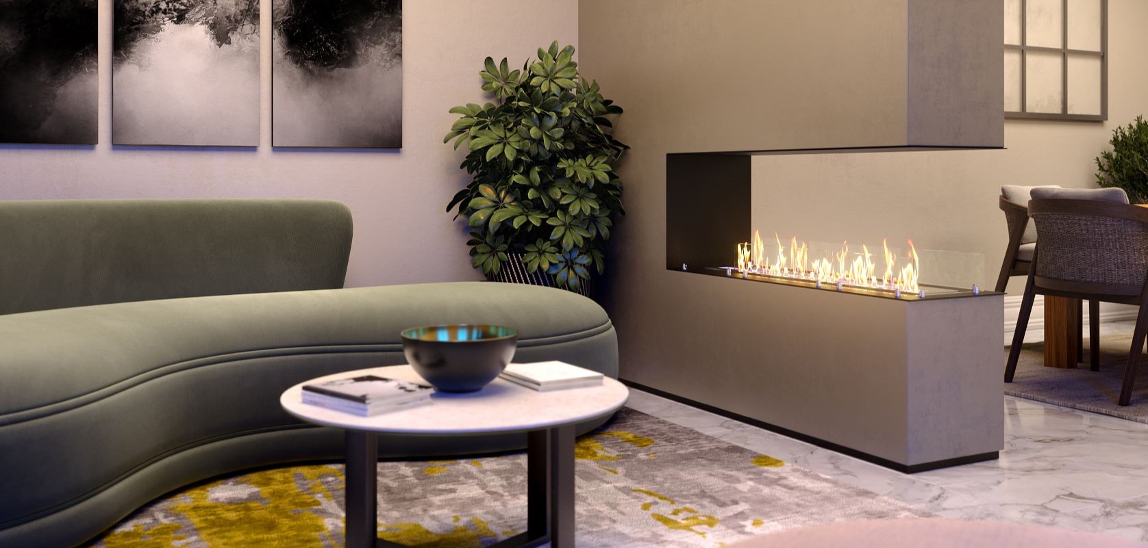 Lumin Peninsula Built-in Fireplace