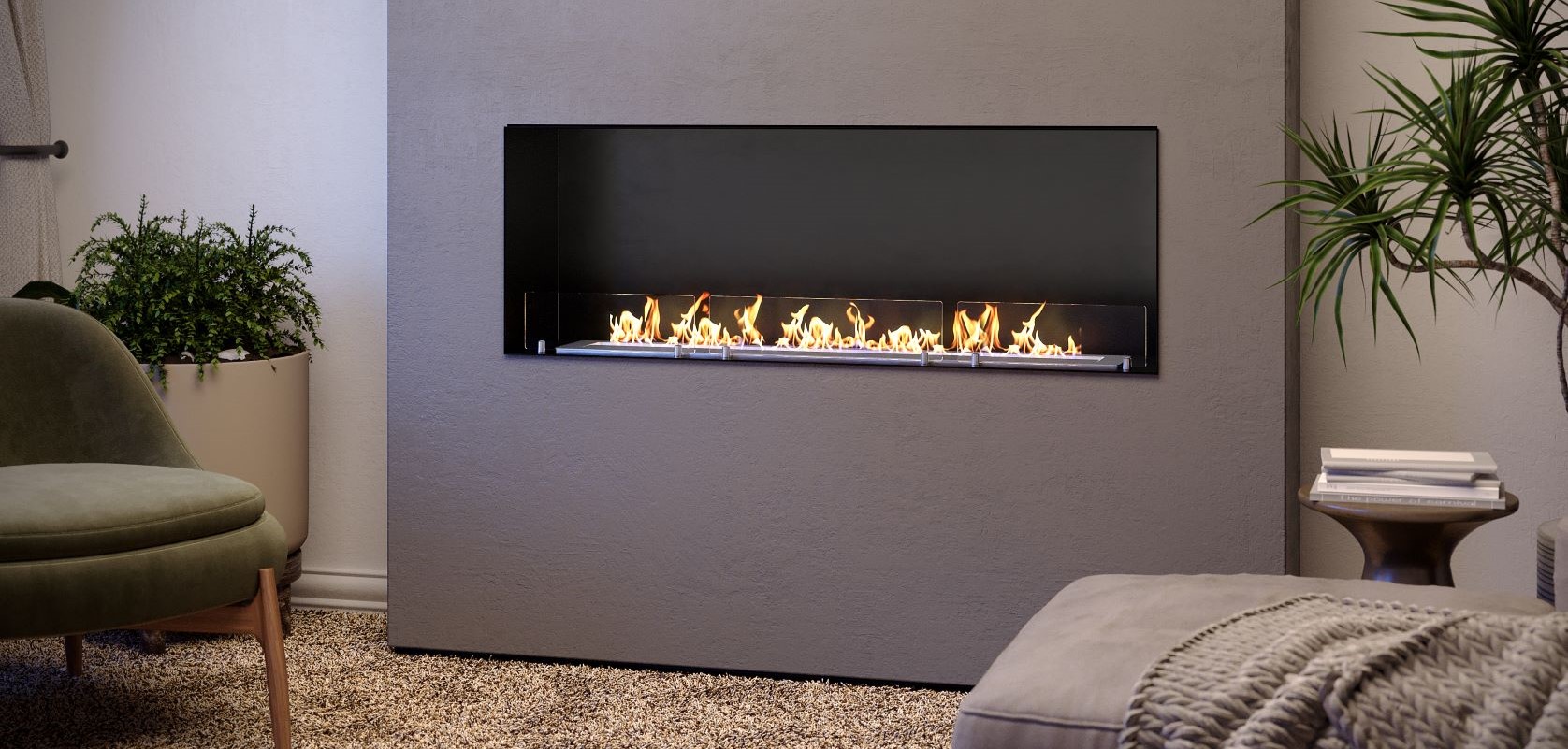 Lumin Built-in Single Sided Fireplace