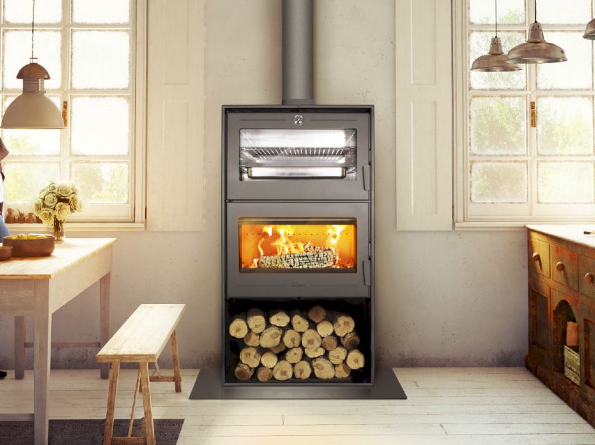 Oslo Freestanding Fireplace/Oven Combination