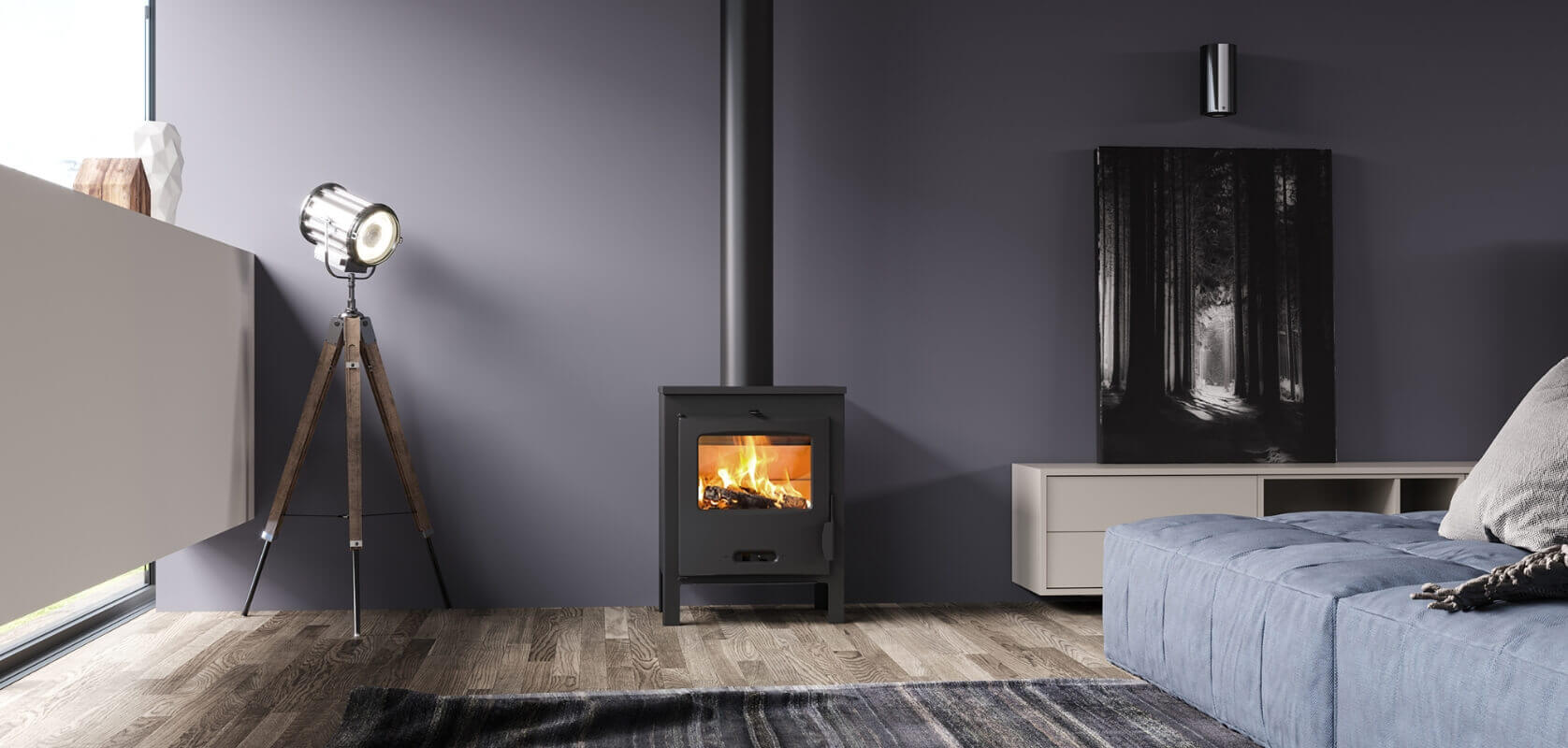 Lacunza Sagra Freestanding Wood Fireplace