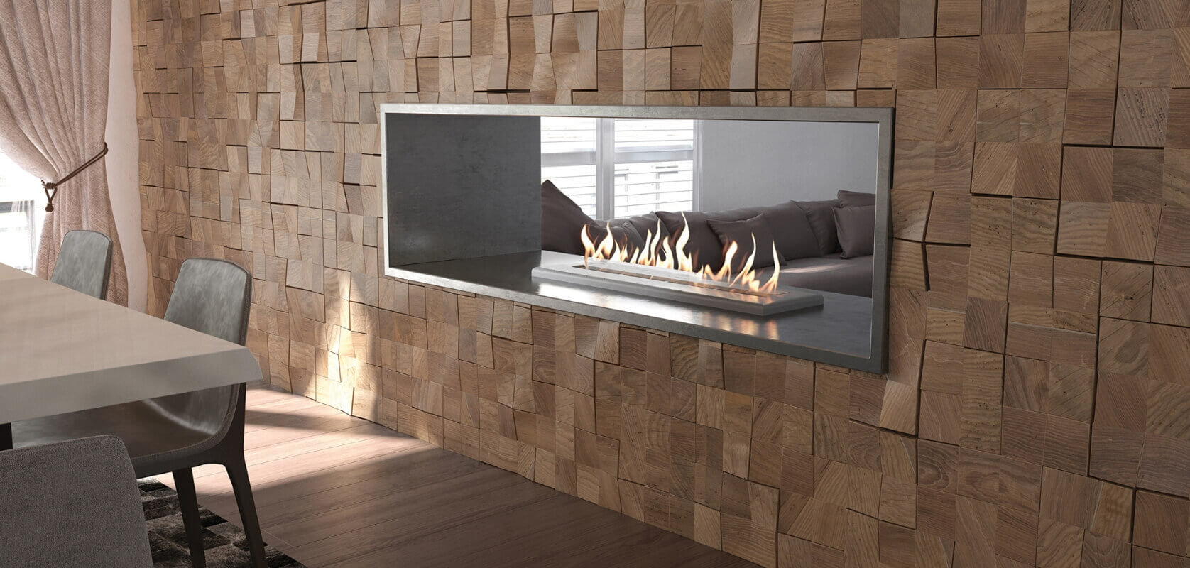 Signi Fires Signature Double Sided Built-in Bioethanol Fireplace