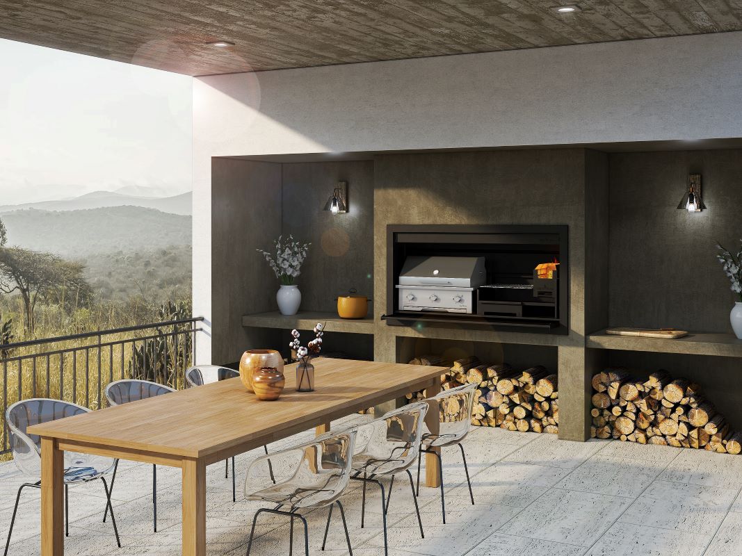 Signi Fires Black Built-in Combo Braai