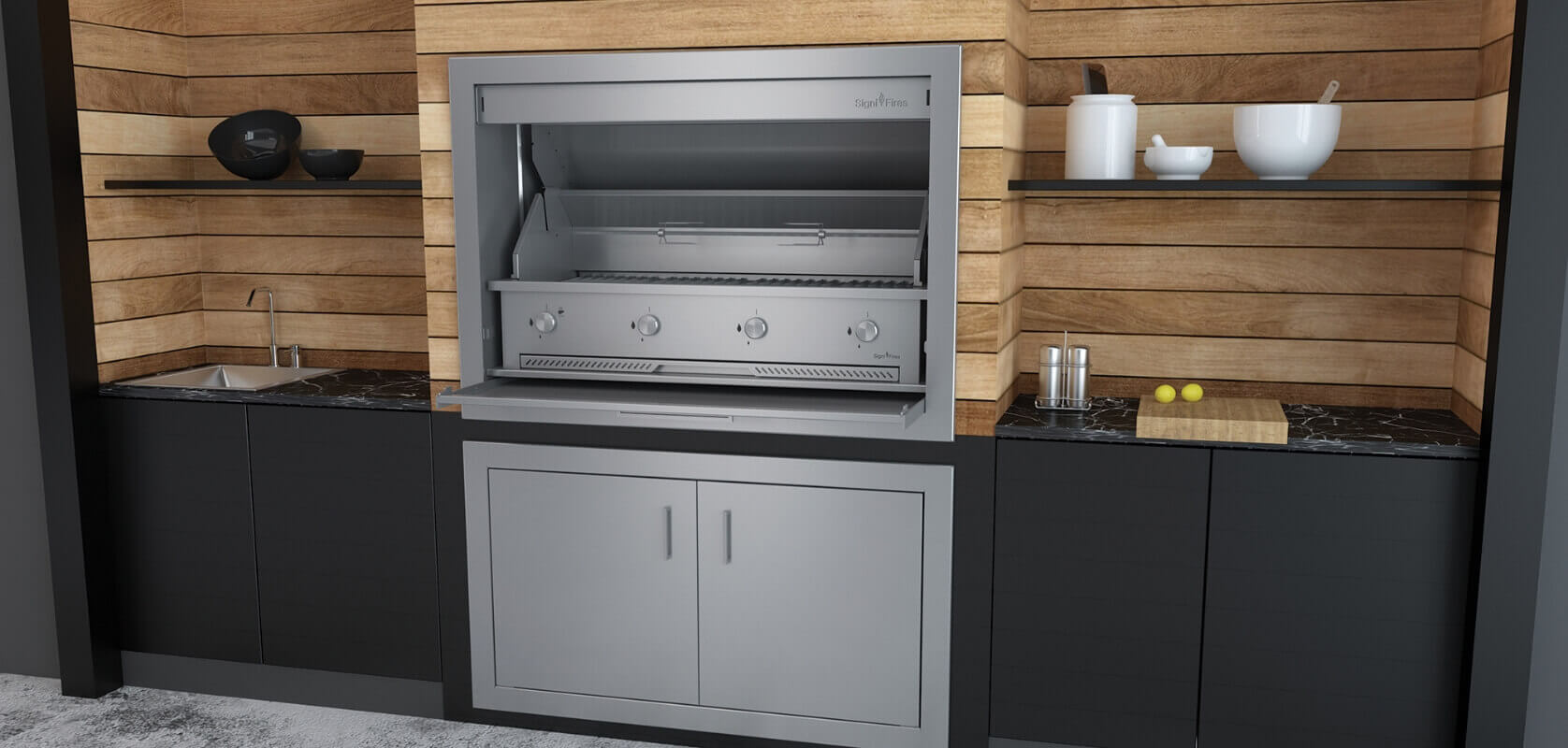 Signi Fires Stainless Steel Built-in Gas Braai