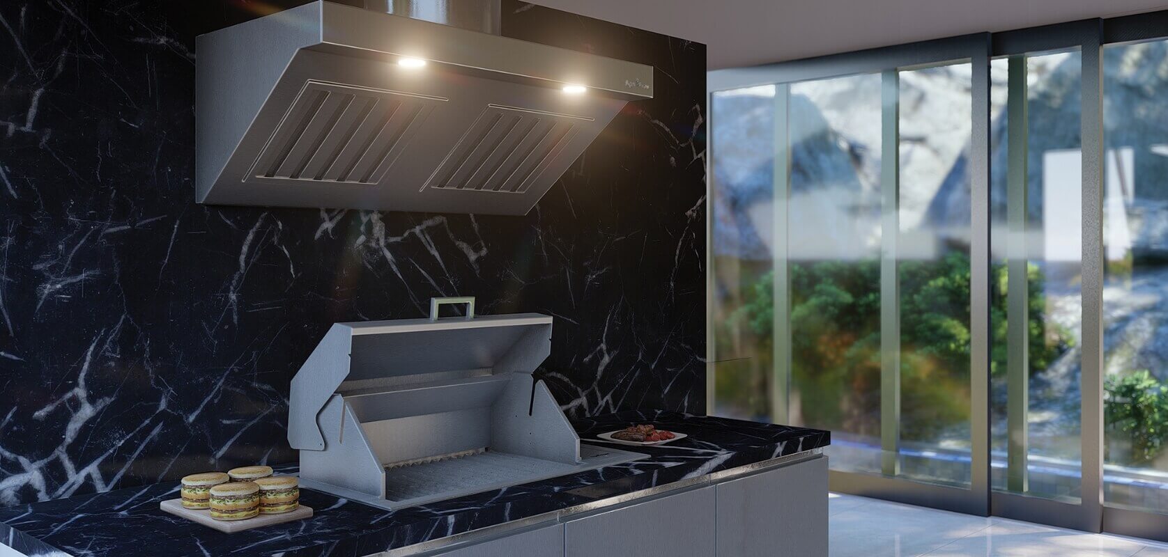 Signi Fires Stainless Steel Extraction Canopy for Gas Braai
