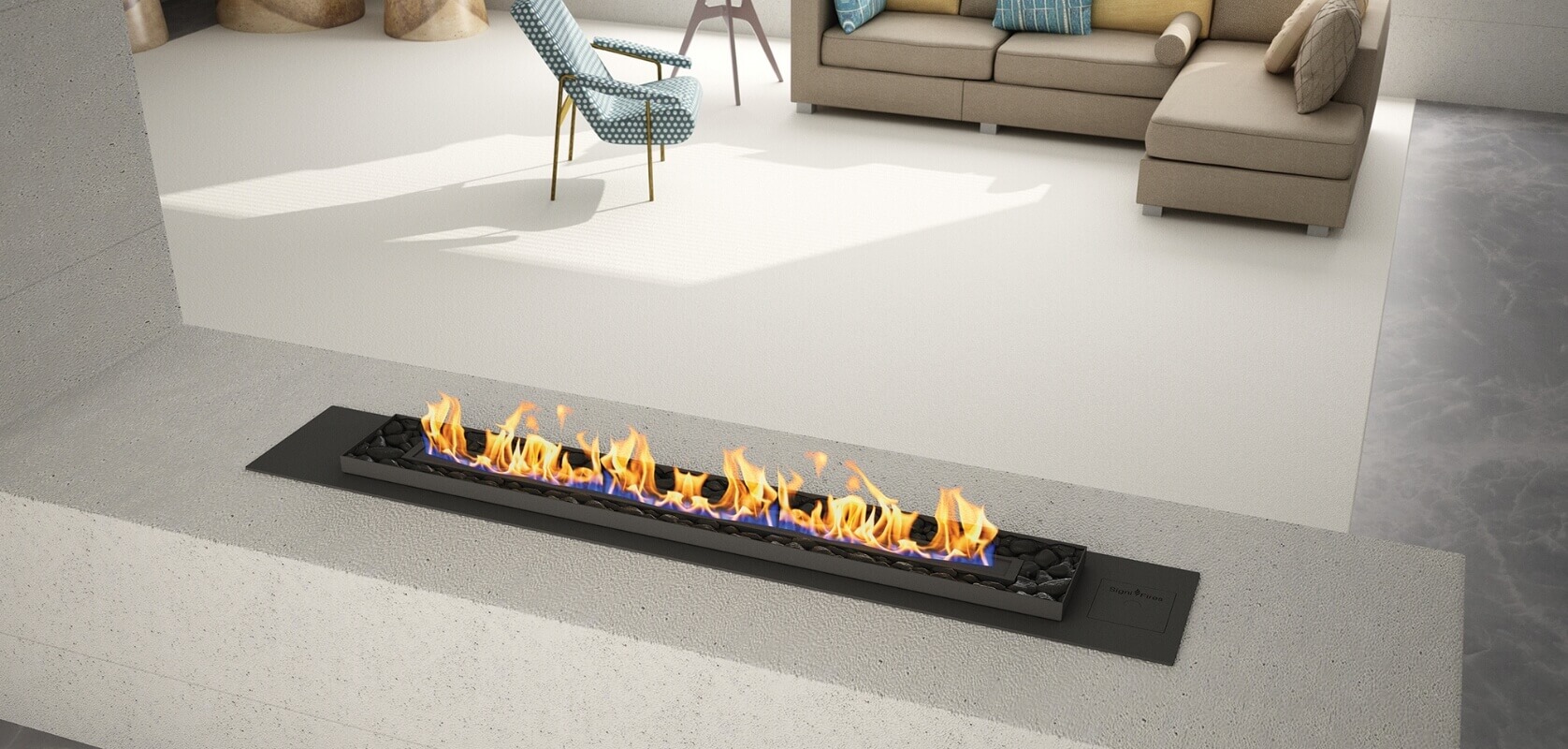 Signi Fires Vent Free Gas Drop In with Pebbles